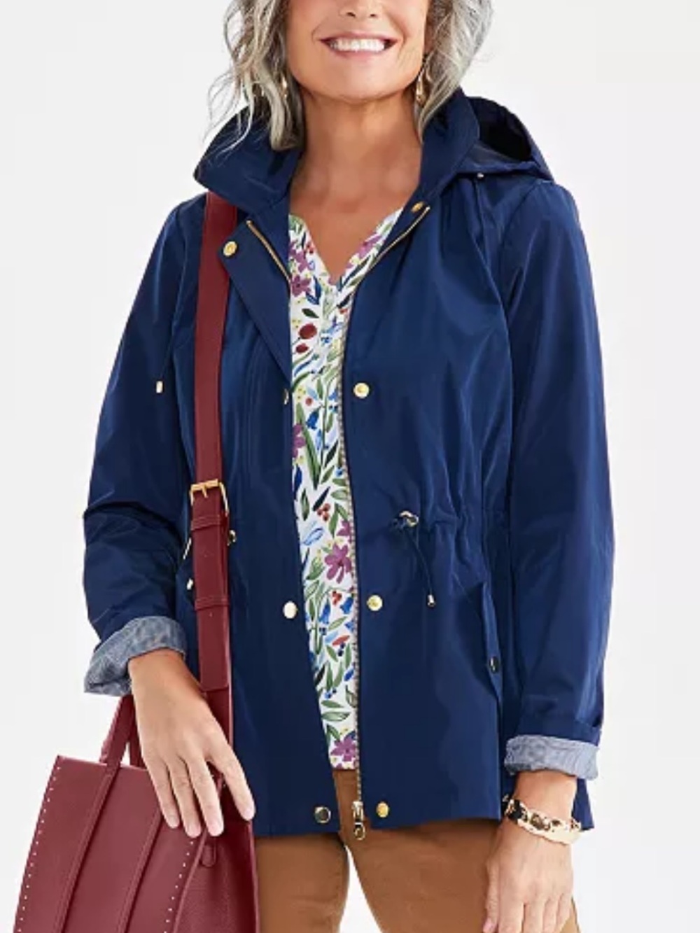 Style & Co Women’s Blue Hooded Anorak Jacket